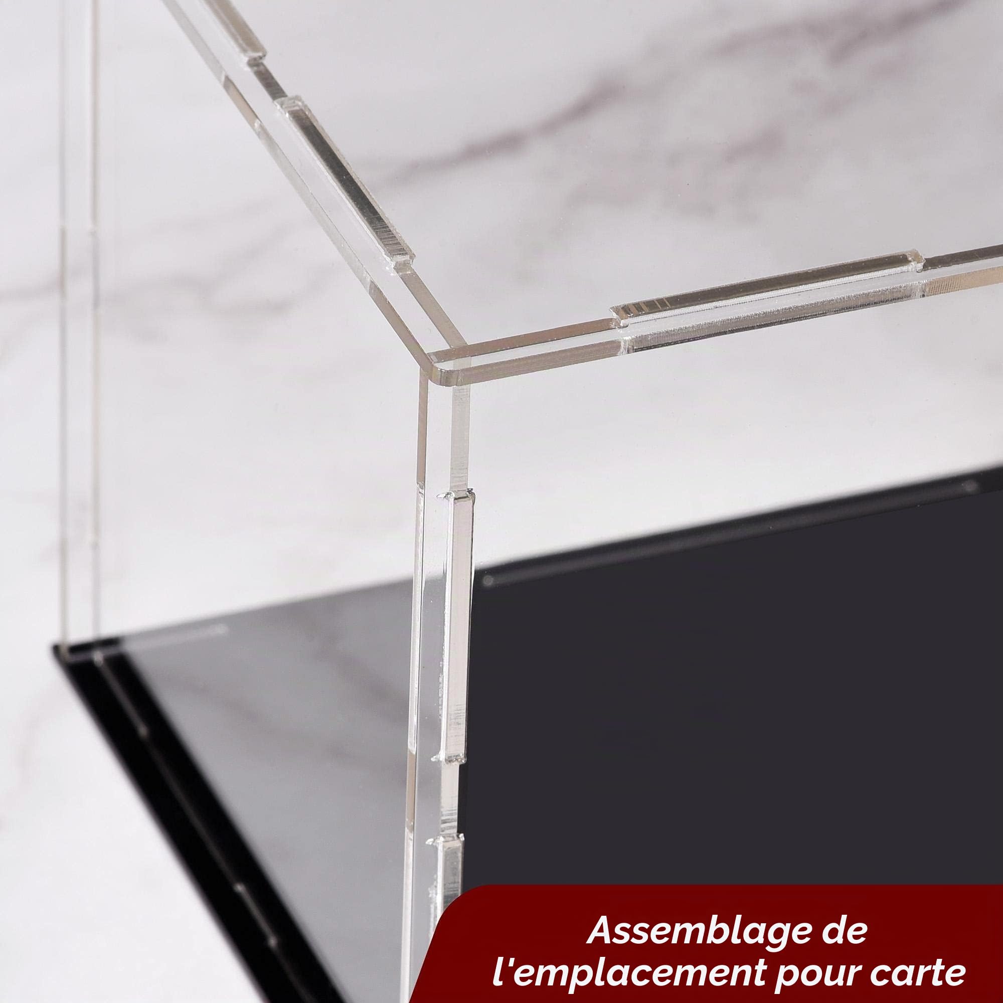 TA-VIGOR Vitrine D'Exposition en Acrylique Clair 30 x 30 x 20cm - Boîte De Présentation À Monter avec Socle Noir - Protection Anti-Poussière pour Figurines, Jouets Et Rangement Domicile Storage