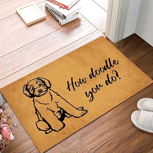 Miniatura 2 de How Doodle You Do - Tapete para puerta de entrada, divertido tapete antideslizante de goma para interiores y exteriores, 23.6 pulgadas de ancho x