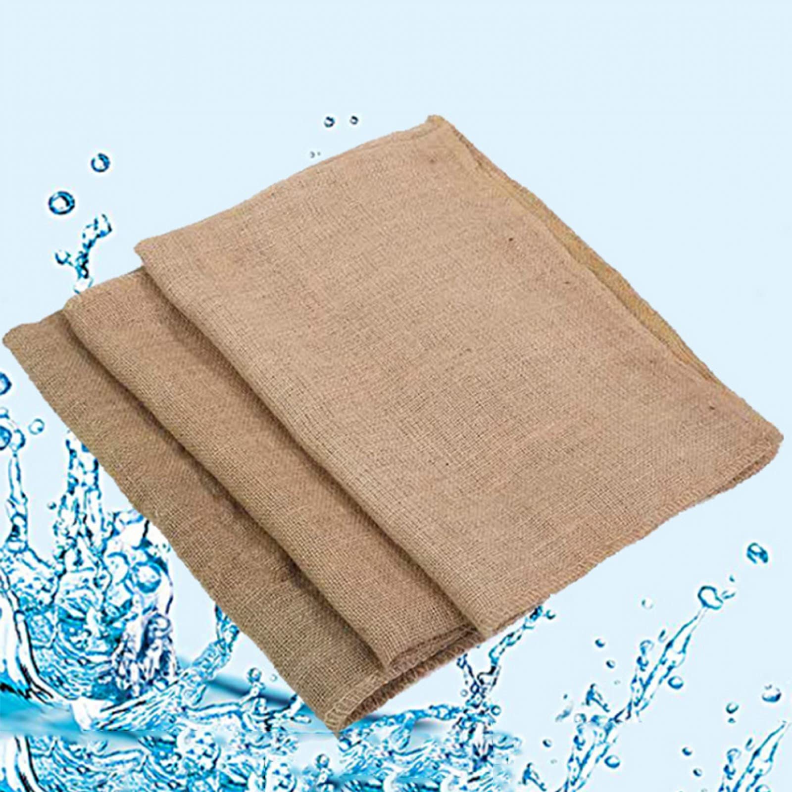10pcs Control de inundaciones Sandbag de arena resistente a la inundación Hinchazón de agua Bolsa de jute Bolsas de saco de trabajo pesado 40 * 60cm Bolso de sandy saco Saco de control de inundación
