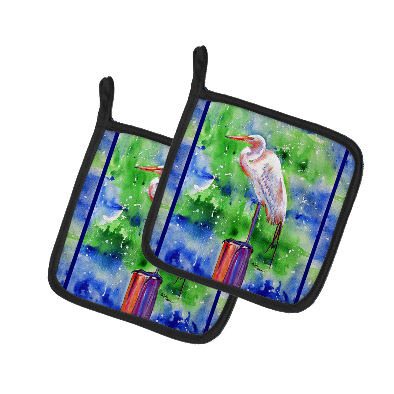 Caroline's Treasures Egret 8358PTHD Topflappen, 7,5 x 7,5 W, mehrfarbig