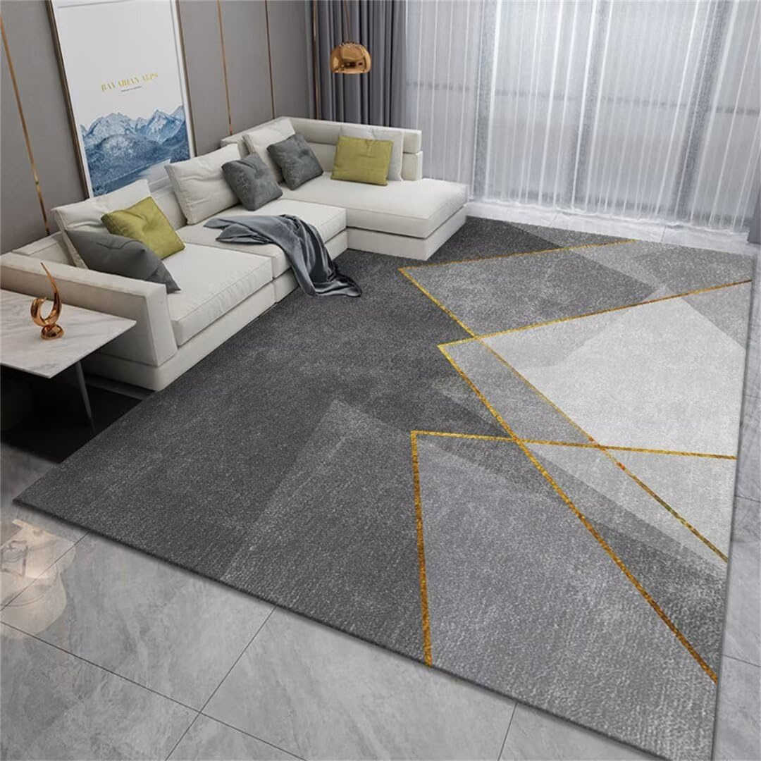 Tapis de chevet de chambre doux motif triangulaire pour réveil cocooning