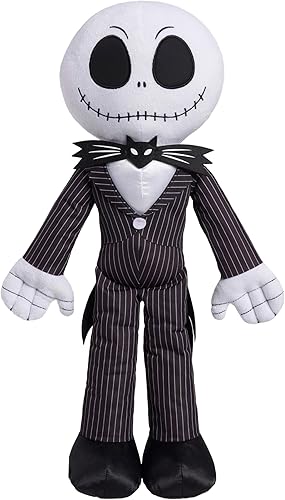 Just Play Disney Tim Burton's The Nightmare Before Christmas - Jack Skellington de peluche grande de 19.5 pulgadas, juguetes para niños a partir de