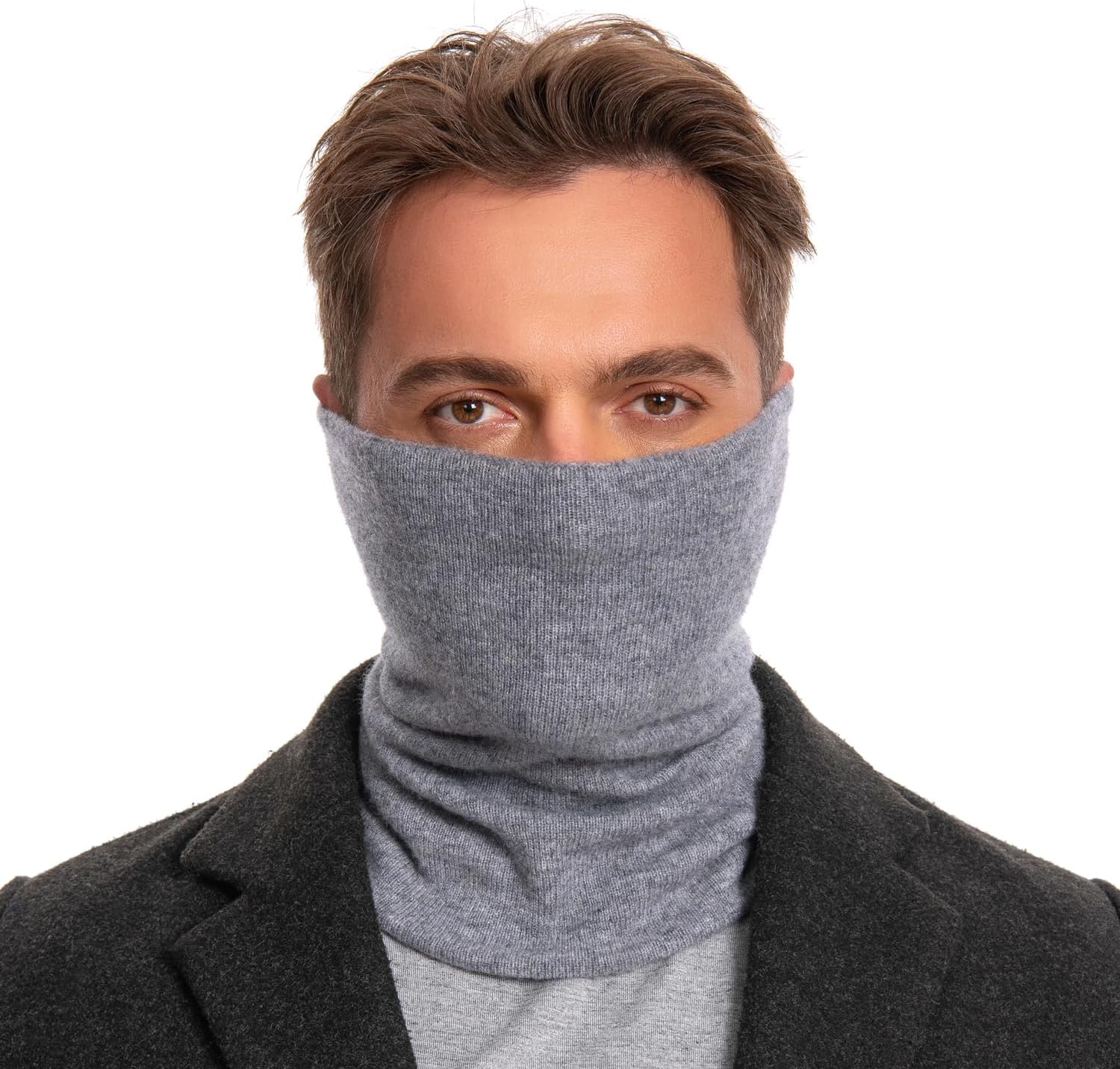 100% Merino Wool Neck Gaiter for Men Women Kids, Double Layer Wool Neck Warmer Winter Face Mask Skiing Hiking Cycling