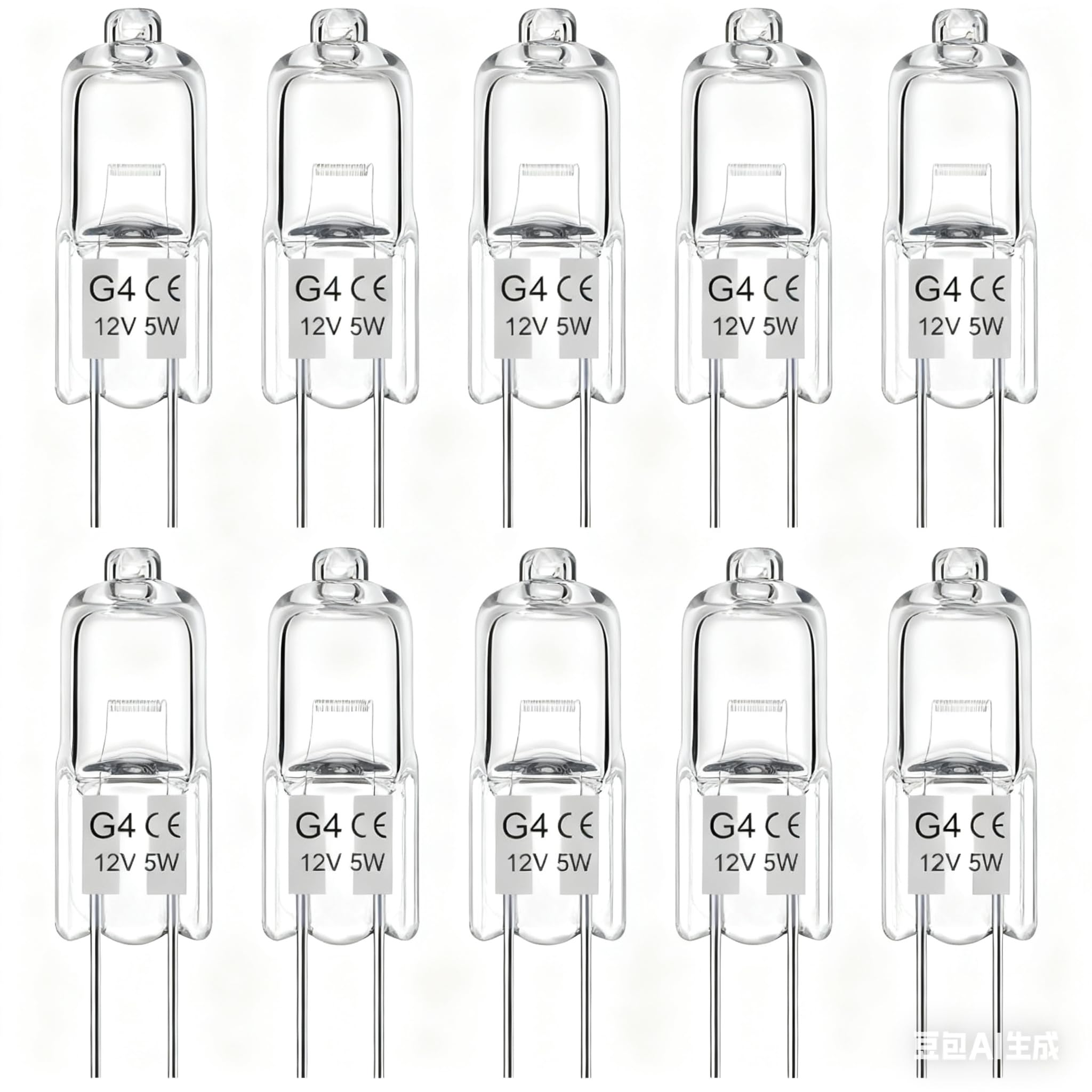 QIROGKC 10 Pcs G4 6v/12v/24v Halogen Bulb - 5w/10w/15w/20w/30w for Metallographic Microscopes & Optical Instruments | 13mm Glass, 45mm Length, 2000h Life​(12V/20W)