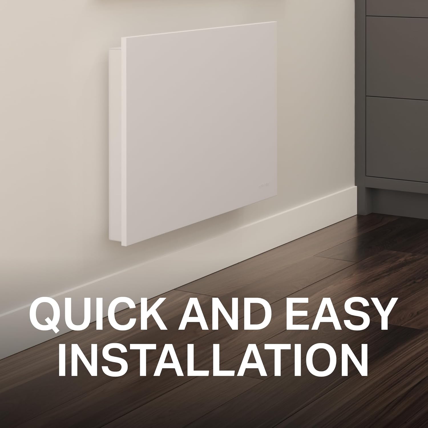 Stelpro PLUG-IN High-end Wall Convector Heater Mirage Series 1500W, Built-In Thermostat, Discreet Ultra-Quiet and Sturdy with Monocoque Front Panel, 29 1/2" x 18", 120 Volts (AMIR1501PW) - White