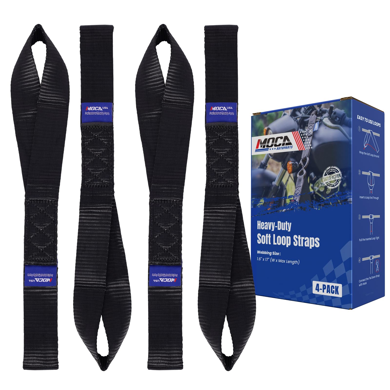 ストラップ moca Amazon.com: MOCA 4-Pack Soft Loop Tie Down Straps 12000 Lbs