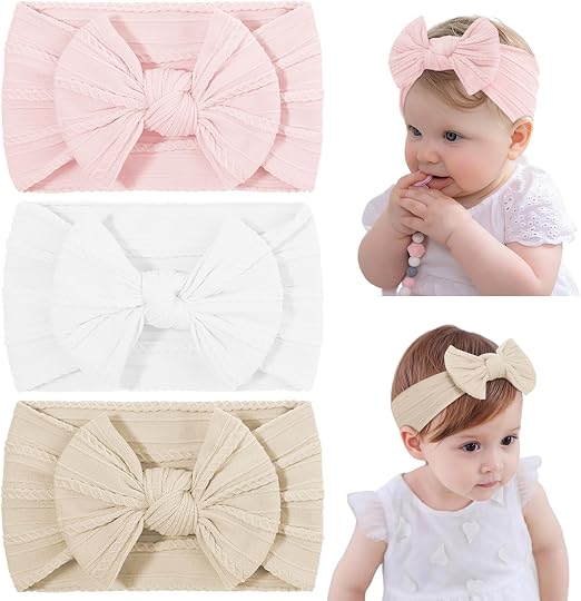 DiULi DiULi Bandeau Bébé Fille en Nylon Doux Interchangeable