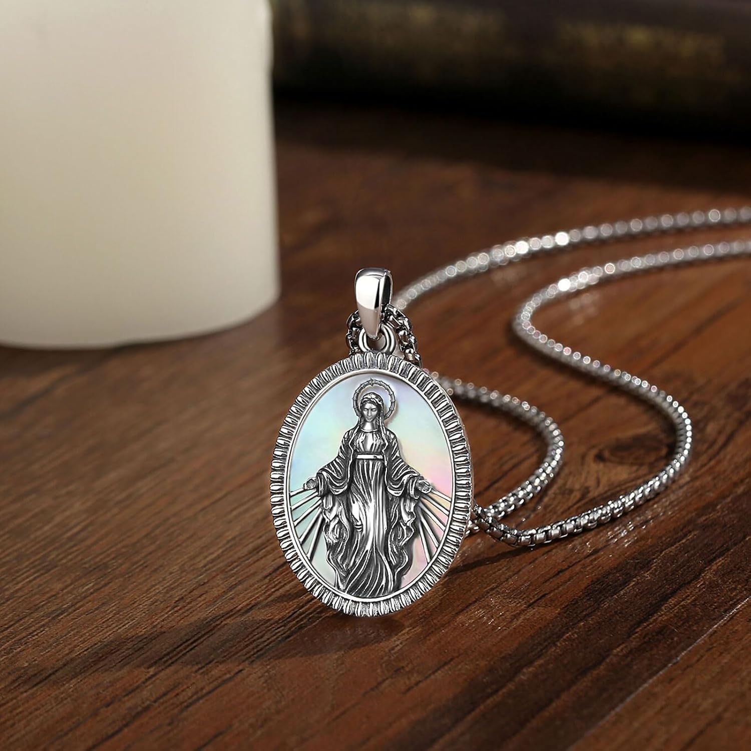 CELESTIA 925 Sterling Silver St. Michael/St. Christopher/St. Benedict/St. Gabriel/Virgin Mary/Jesus/Caravaca/Metatron/Seal of Seven Archangel Medals for Men Women Religious Gifts