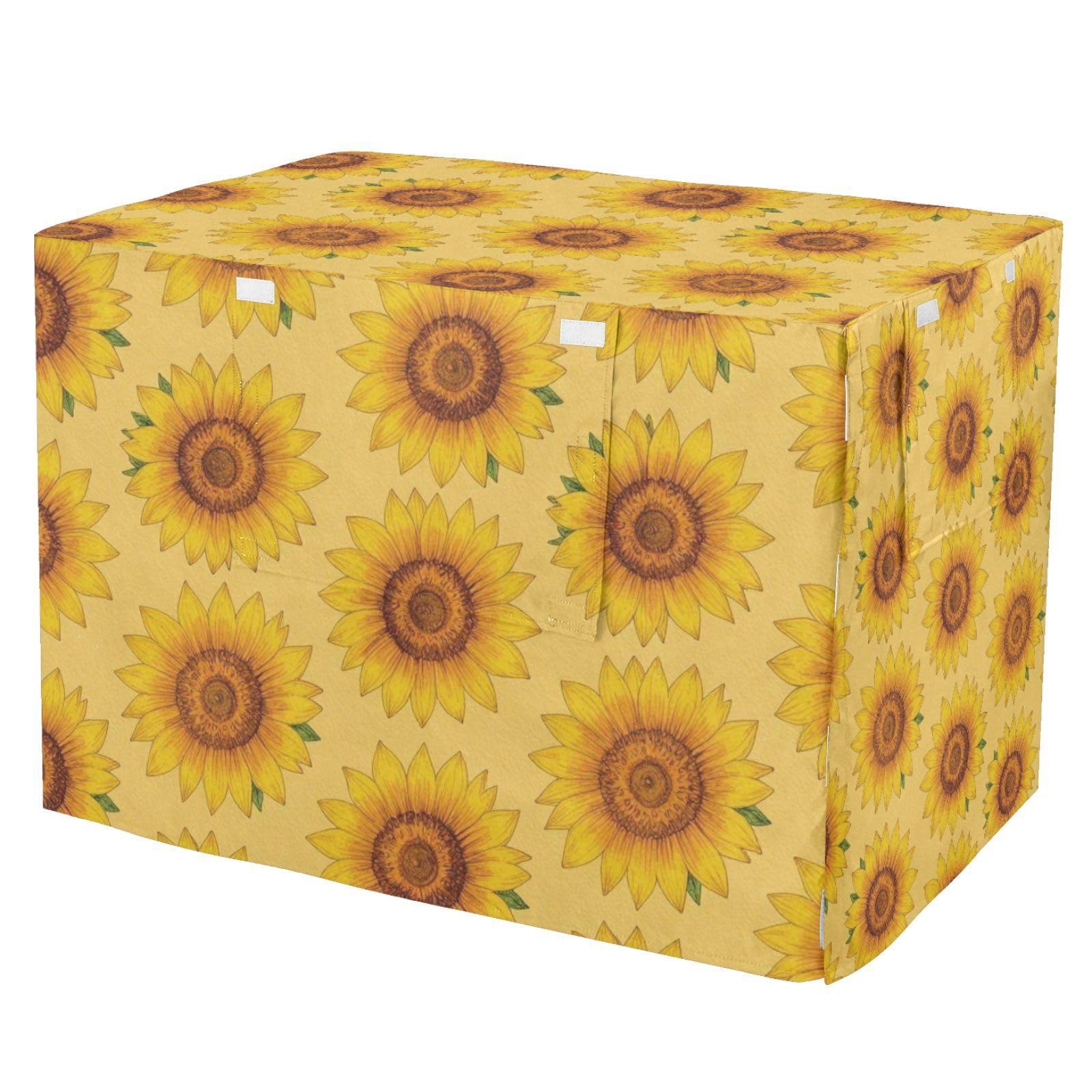 Housse de cage pour chien avec motif tournesol vintage pour vos départs en vacances
