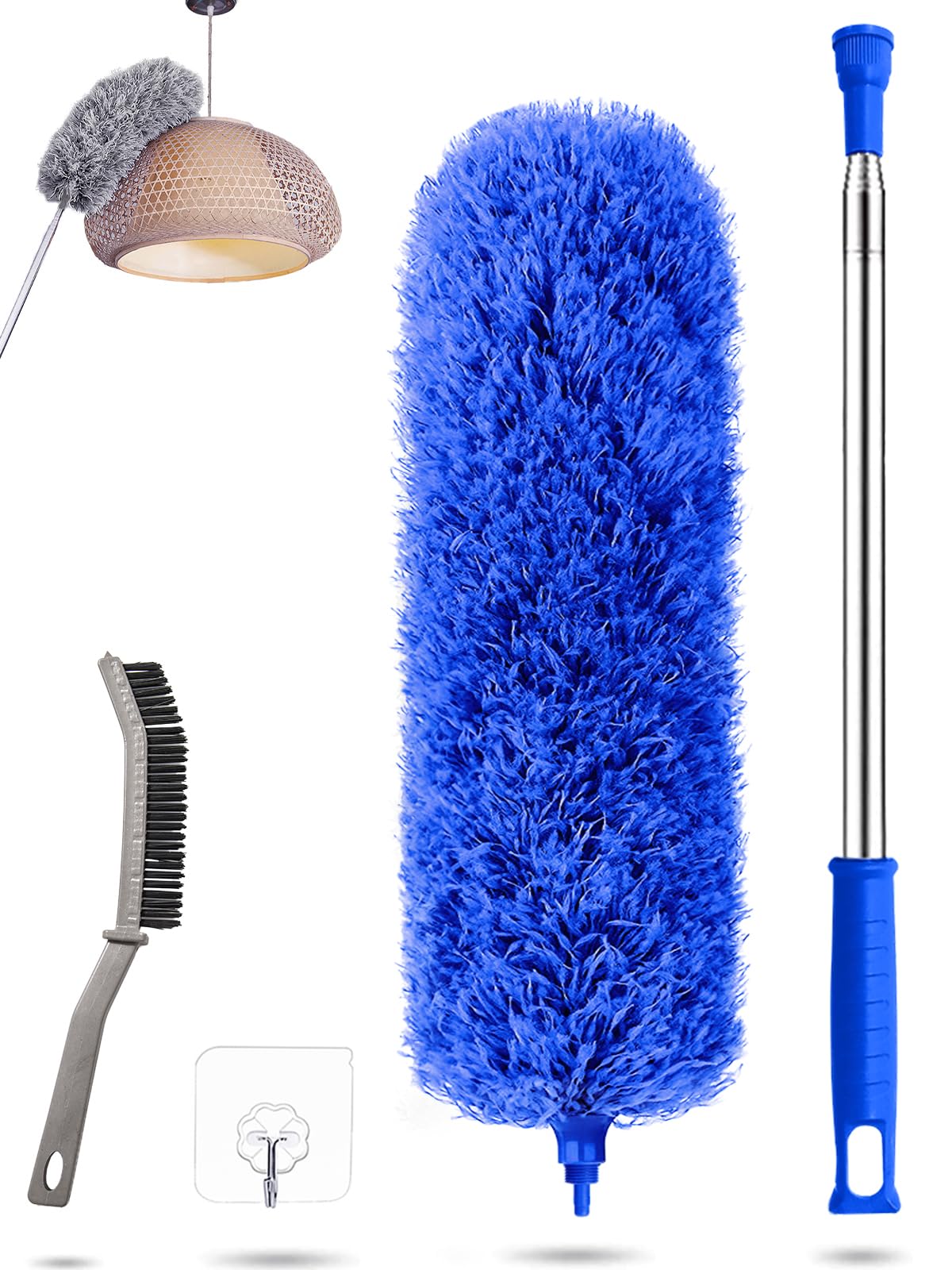 Plumeau Télescopique WISCHOX 40-280 Cm - Microfibre Lavable Pour Toiles D'araignée Et Poussière En Hauteur