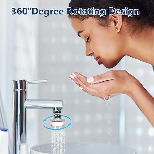 Miniatura 2 de Dexspoeny Filtro de agua para fregadero de 14 piezas con juego de elementos filtrantes, filtro universal para grifo de fregadero giratorio de 360,