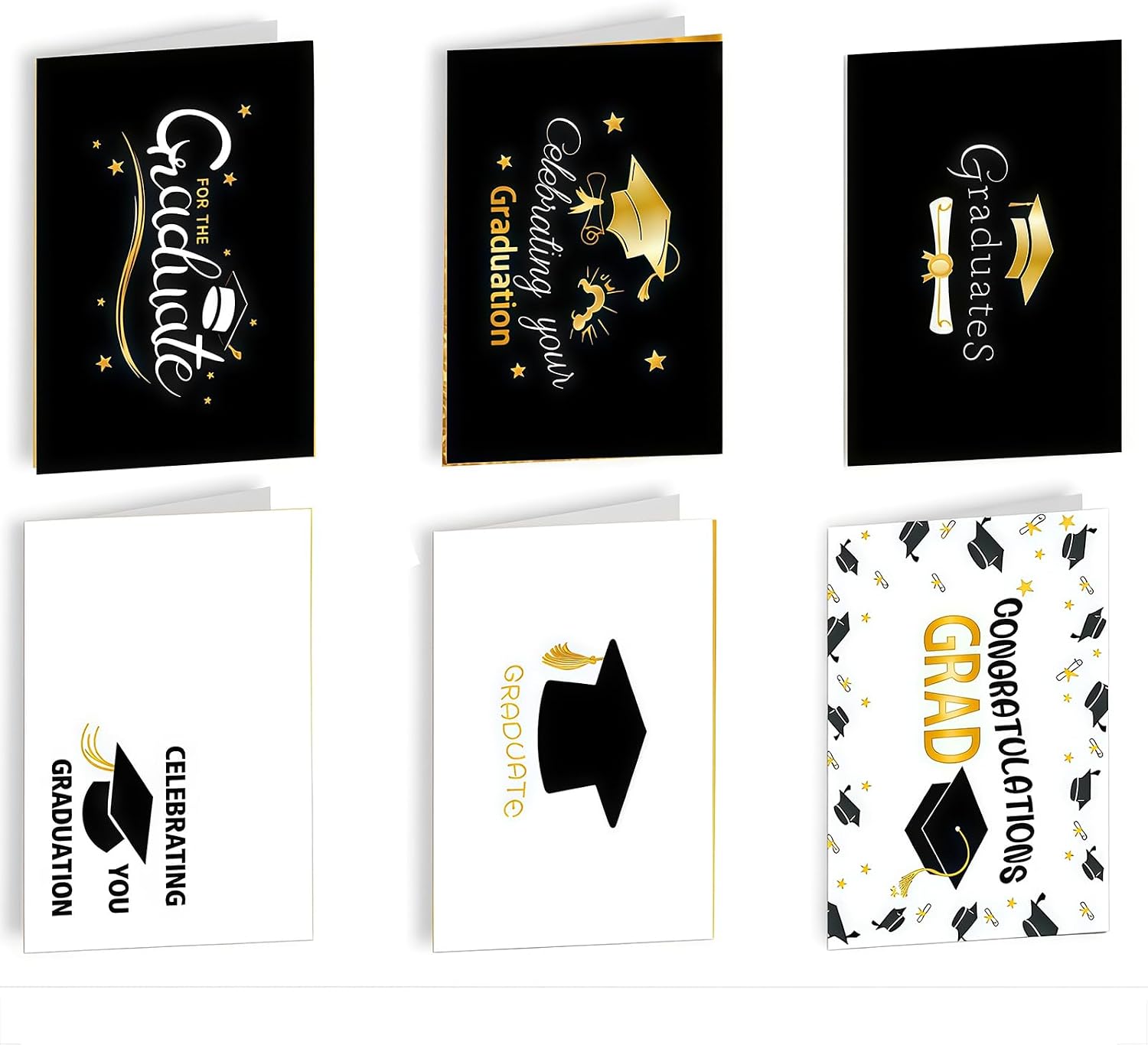 ZEYER 2026 Graduation Cards for Him Her - Celebrate High School & College Achievement, Exquisite Graduation Cap Balloon Design 6 Pcs Motivational Graduation Gifts