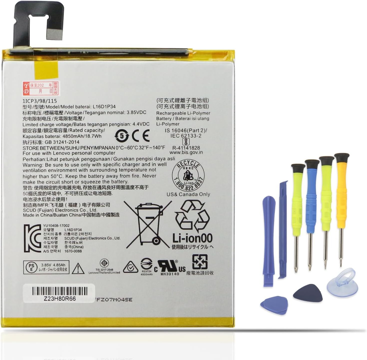 MULS L16D1P34 Tablet Battery Replacement for Lenovo Tab 4 8