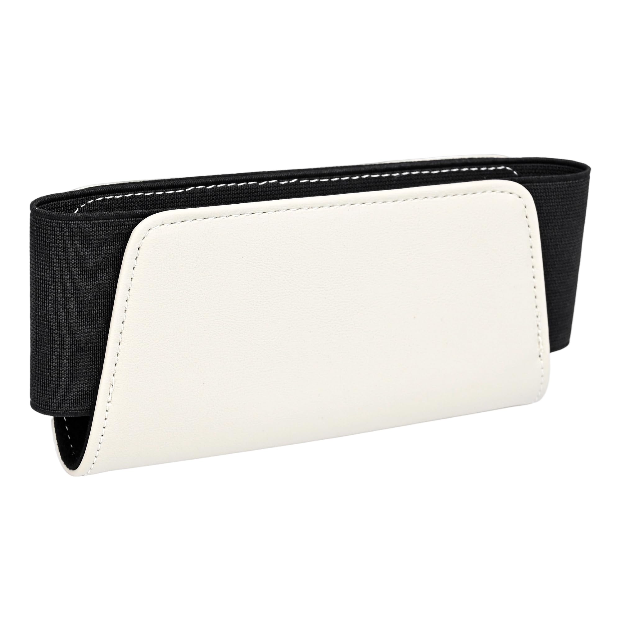 Qirc B White Line Car Seat Side Storage Pocket, Pu Leather Multifunctional Small Organizer, Universal Car Pocket Pouch Cell Phone Holder For Phone, Sunglass, Wallet, Ect (B White Line)