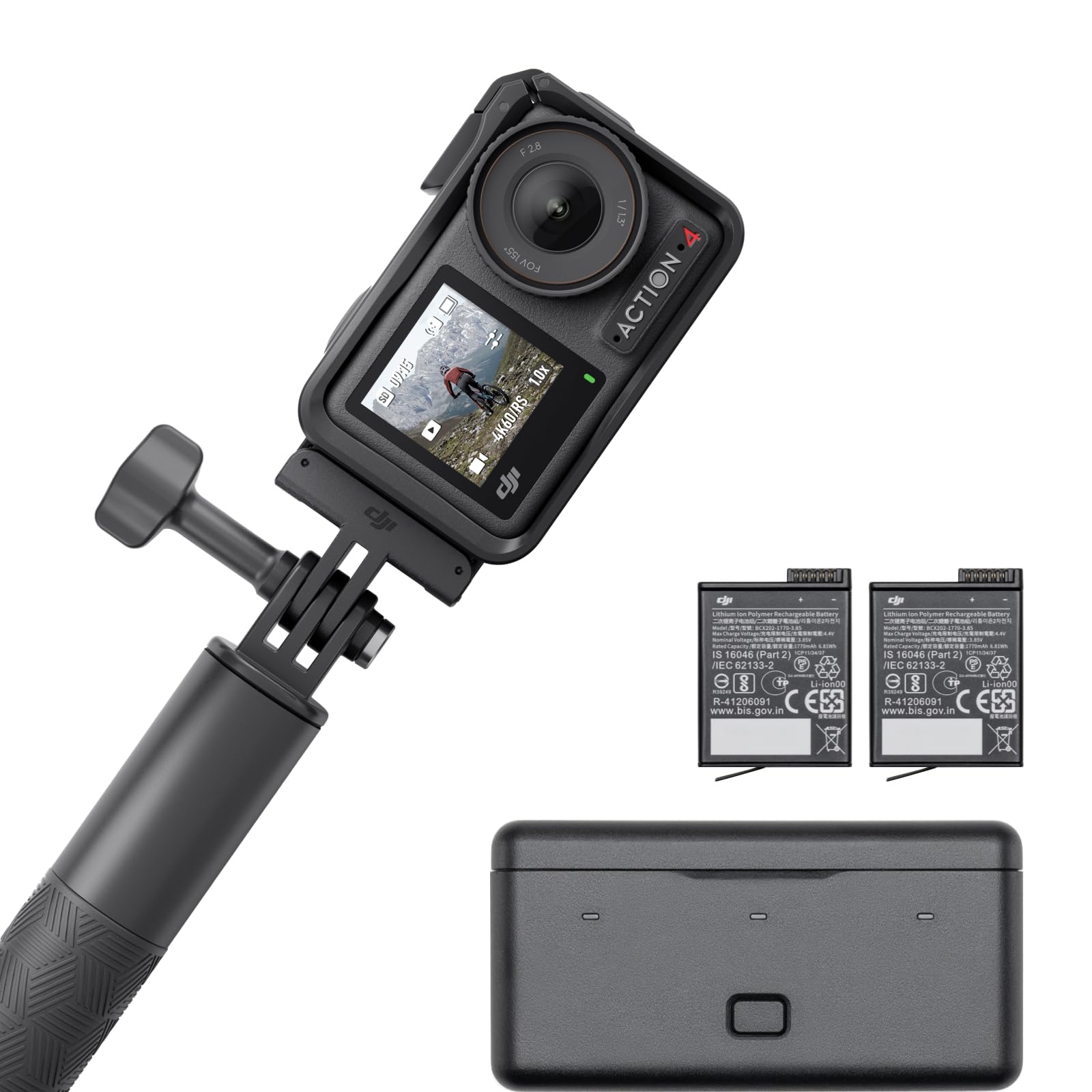 DJI Osmo Action 4 Adventure-Combo – 4K/120fps wasserdichte Kamera 