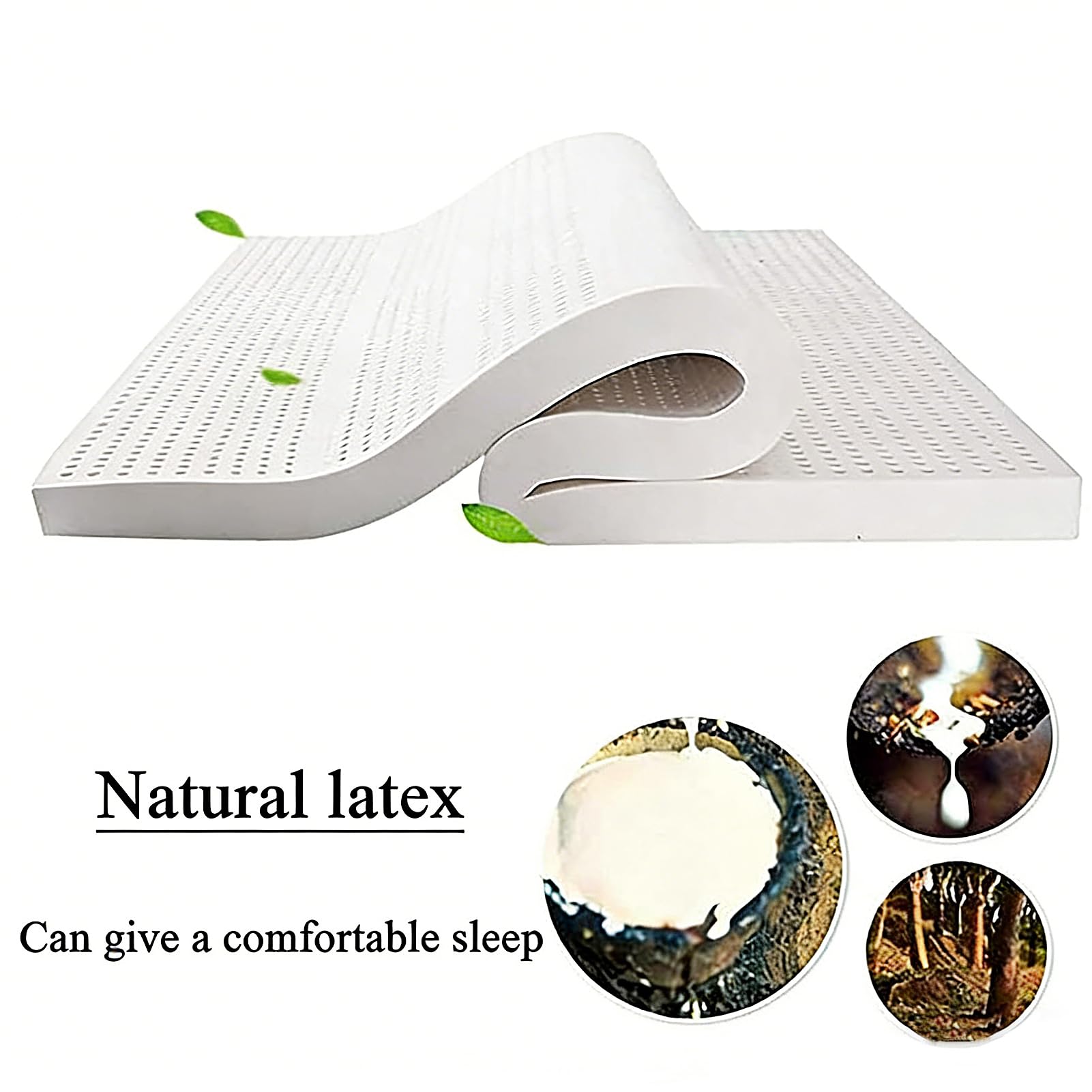 Colchón de látex Natural, colchón de látex Natural tamaño Completo, 10 cm de Grosor, Cama Plegable de 90 x 190 cm con Funda de algodón orgánico para aliviar el Dolor de Hombros y Espalda, mu