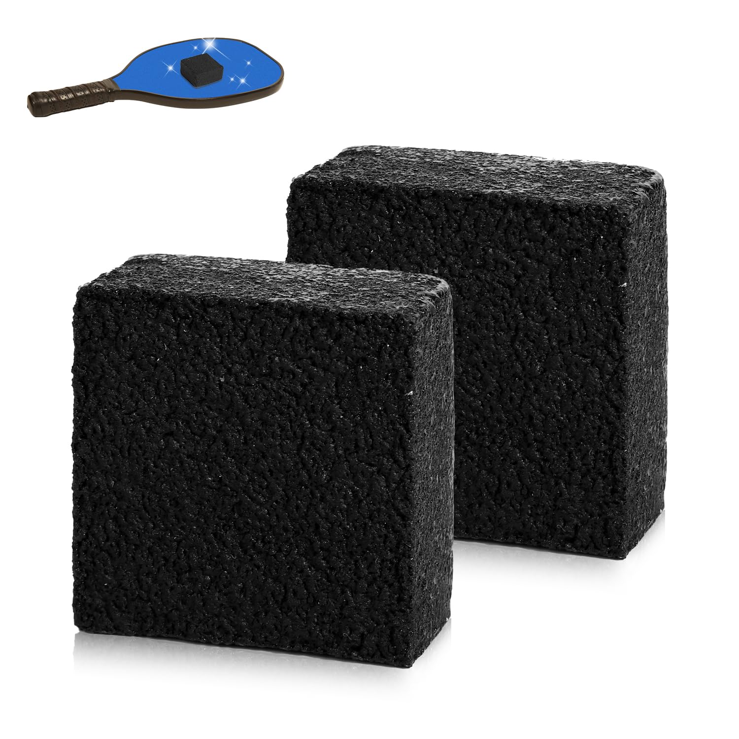 TOYMIS 2pcs Pickleball Paddle Eraser, Pickleball Eraser Carbon Fiber, Pickle Ball Racket Cleaner Accessories Women Men, Rubber Bar Cleaner Dust Remover for Pickleball Residue and Dirt Cleaning(Black)