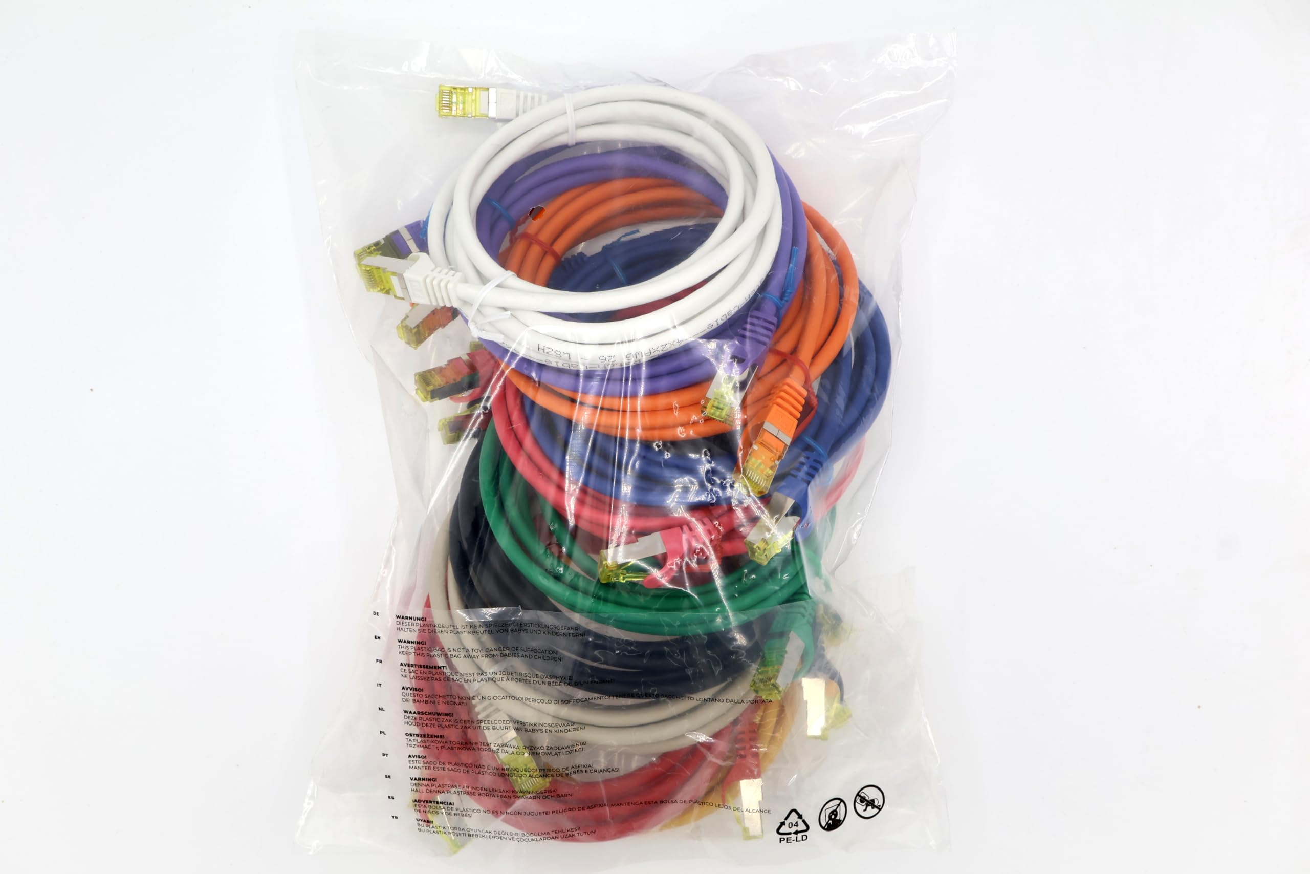 1aTTack.de Cat.7 network cable 0.5 m black pack of 5 Cat7 Ethernet cable network LAN cable raw cable 10 Gb s SFTP PIMF LSZH set patch cable with Rj 45 plug Cat.6a — view 66