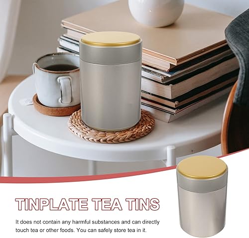 Miniatura 7 de Hemoton Latas de café vacías para té con tapas herméticas, recipiente de té para bolsas de té y té sueltas, recipientes de cocina pequeños para té,
