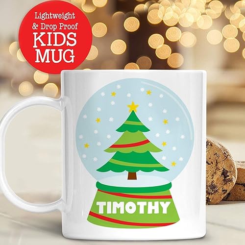 Miniatura 3 de Personalized Snowman Snow Globe Christmas Cup with Kids Name Unbreakable Child's Mug | Dishwasher Safe | BPA Free