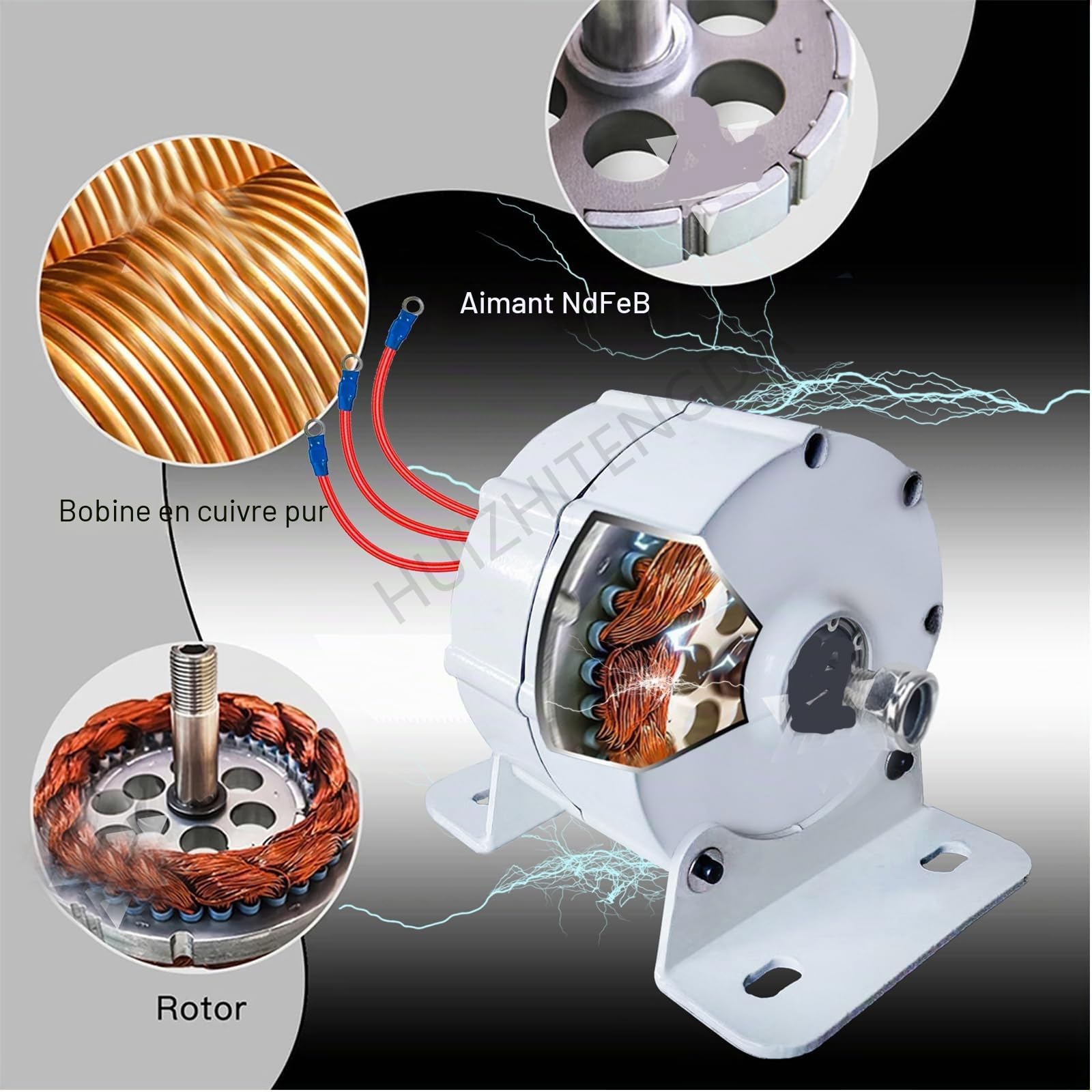 Turbine de générateur à Aimant Permanent sans engrenage 14000W, Basse Vitesse 12V- 220V pour la Conservation de l'eau et l'énergie éolienne Domestique pour la Maison