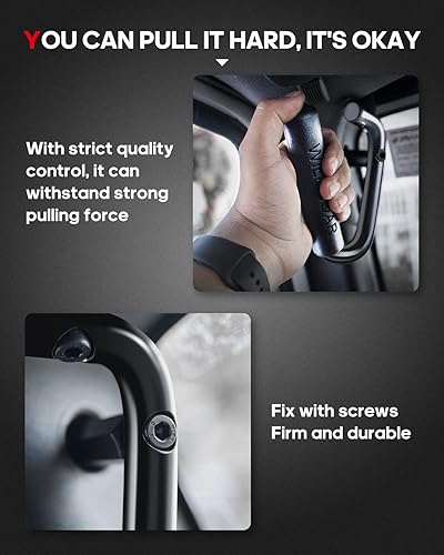 Miniatura 6 de cciyu Asas delanteras para Jeep Wrangler JK JKU Sports Sahara Freedom Rubicon X Unlimited X 2 puertas 4 puertas 2007-2018 barra de agarre de acero