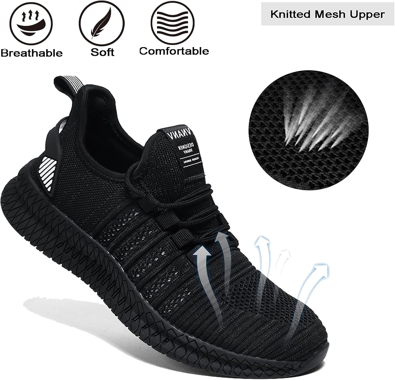 Mens Slip On Walking Shoes Lightweight Breathable Non Slip Running Comfortable Gym Tennis Athletic Fashion Sneakers Men - Image 3