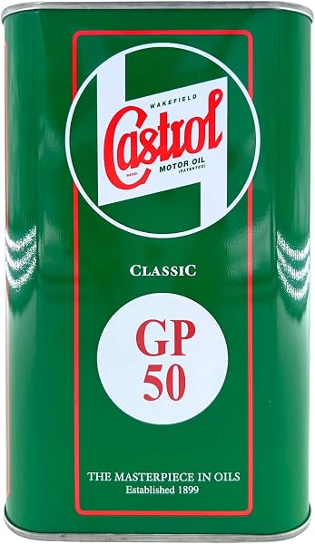 Castrol Classic GP 50 SAE 50 High Viscosity Mineral Engine Oil for Vintage Vehicles and Motorcycles, API SB, Anti-Oxidation Treatment | with Corkscrew Keyring β 1L β 2 Packs - 1
