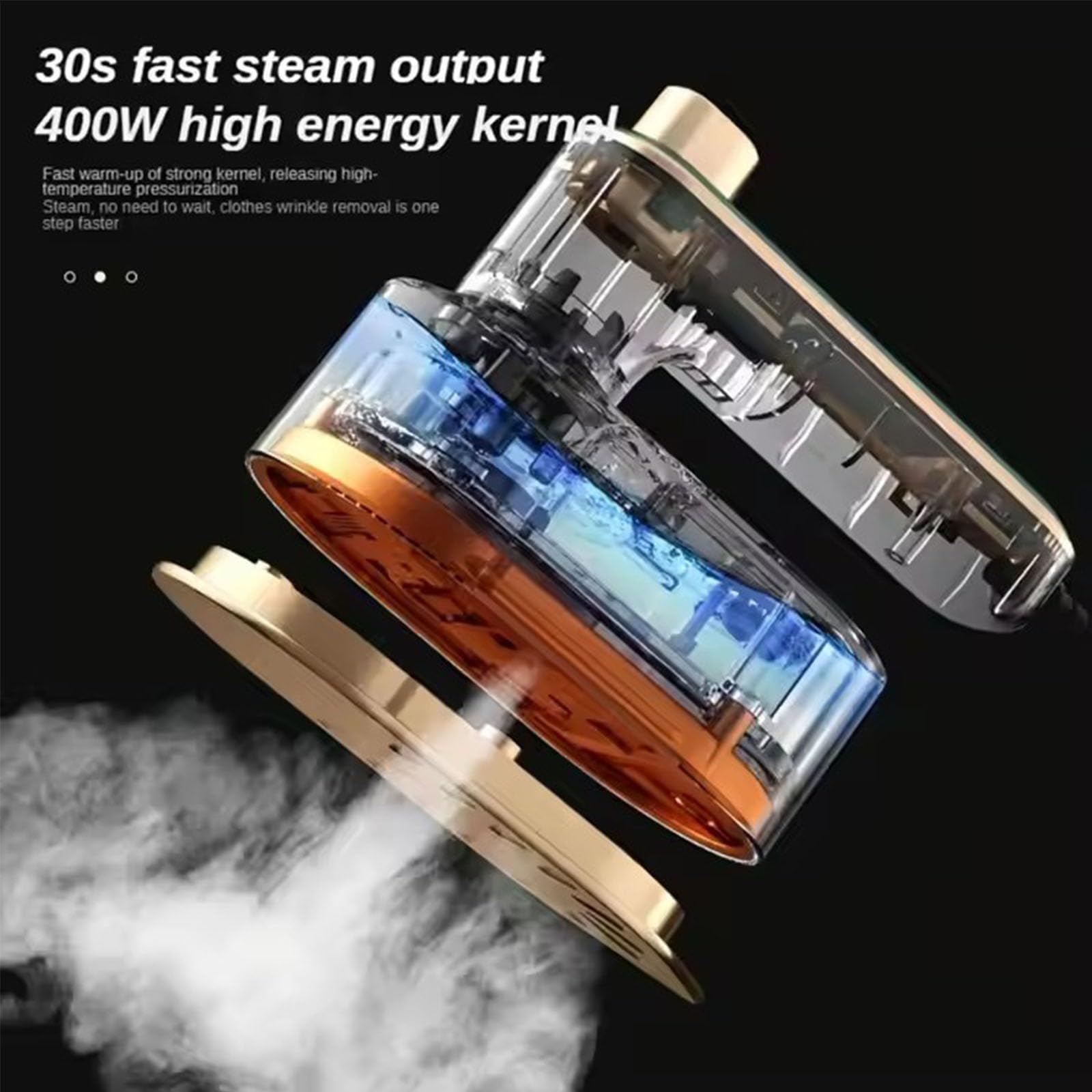 Vaporizzatore da viaggio per vestiti, ferro elettrico portatile portatile con serbatoio d'acqua da 50 ml, perfetto per casa, dormitorio e uso universitario