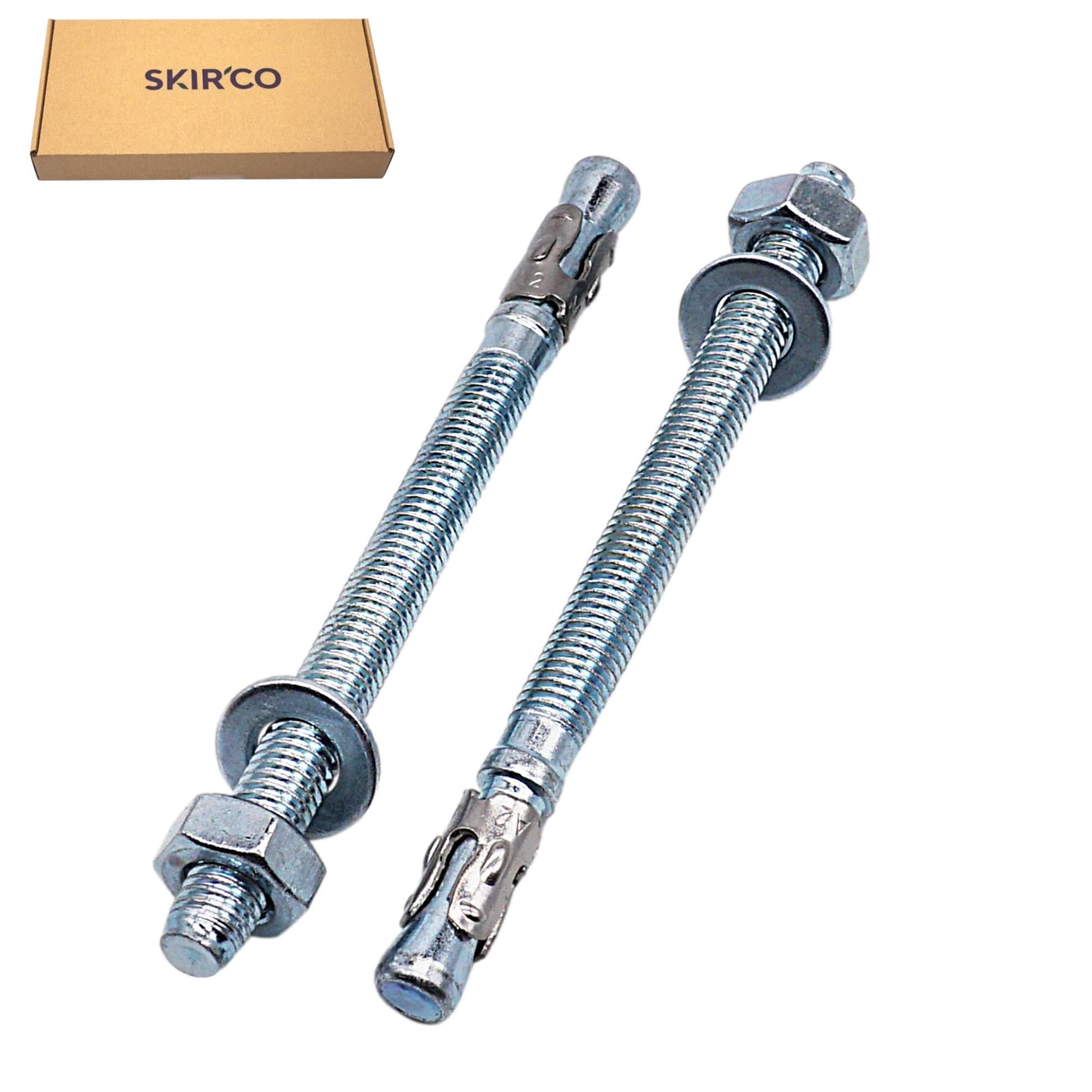 SKIR'CO (10 pcs) Zinc Plated Wedge Anchors M10 x 130 mm, Metal Dowels, Anchor Bolt, Masonry Anchors, Concrete Anchor - Image 2