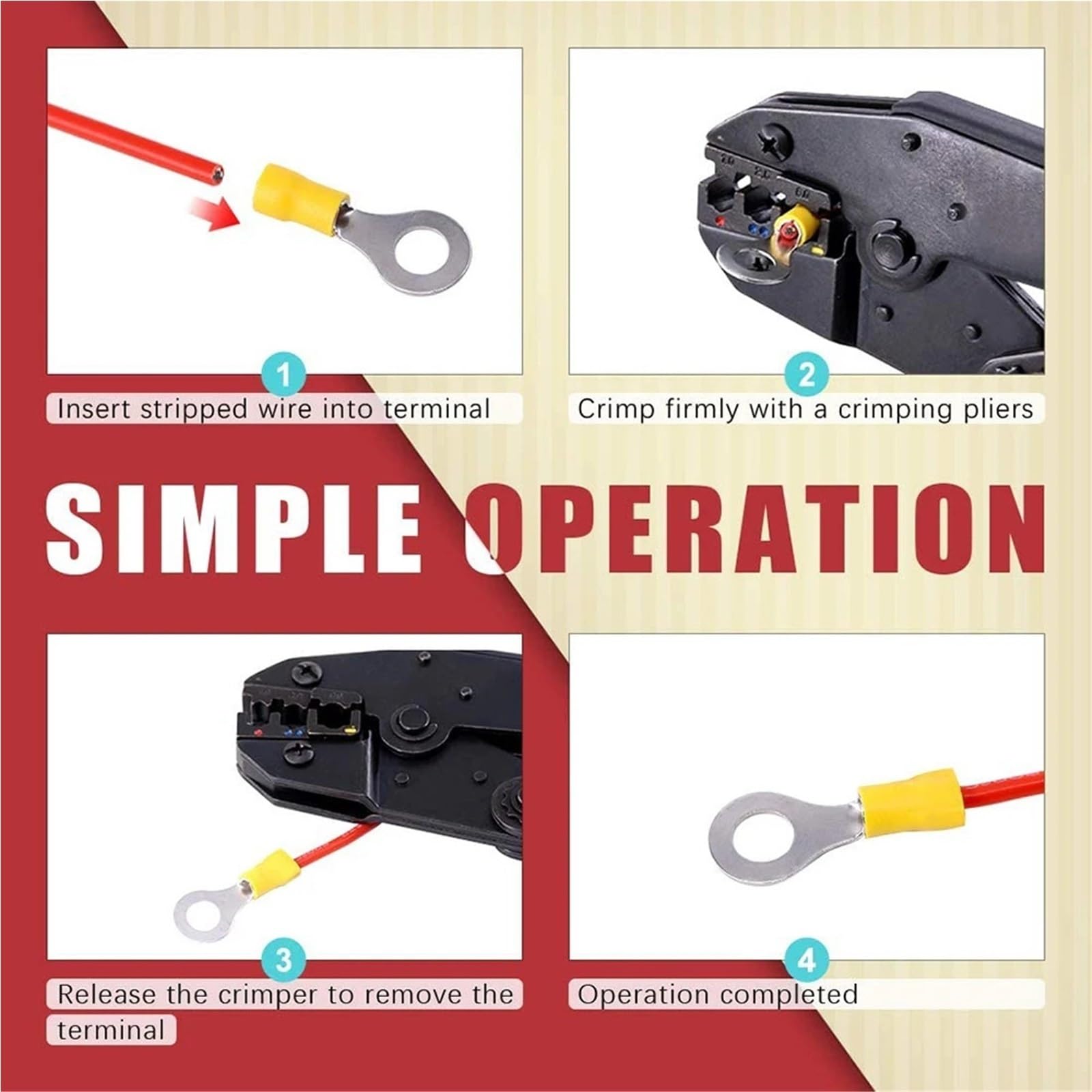 Juego de terminales conector engarzado alambre anillo extremo aislado, eléctricos, terminal Cable, 240 Uds Para Automóviles y Decoración Del Hogar