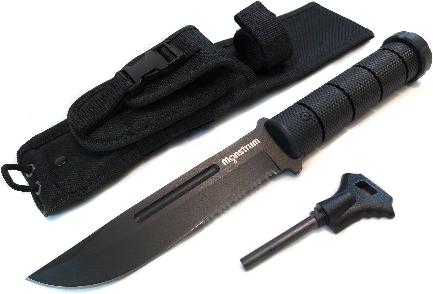 Monstrum Tactical SK01 Fixed Blade Survival Knife with Sheath and Fire Starter