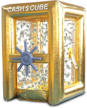 SAYOK Inflatable Cash Cube Booth Inflatable Money Grab Machine for Business Advertising Event PromotionNO BLOWERS Included