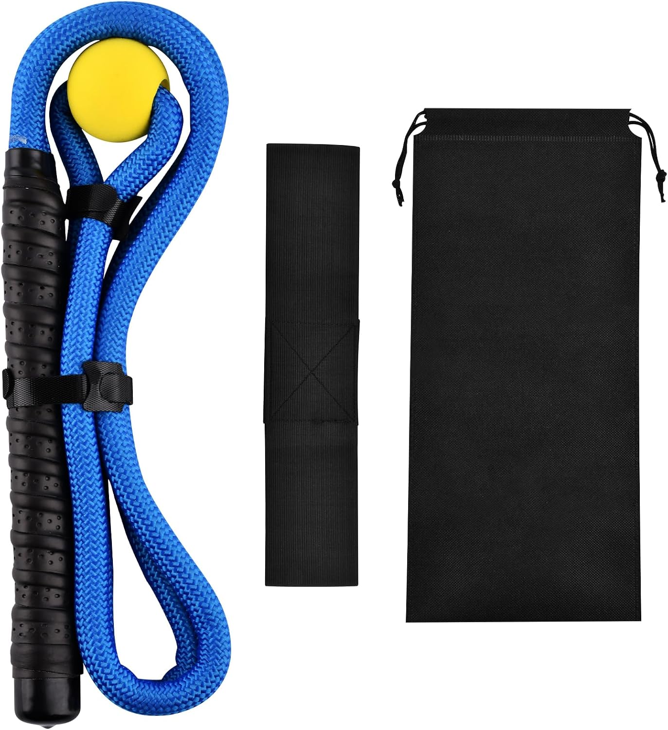Golf Rope Swing Trainer Set, Golf Swing Training Aid to Improve Speed, Tempo, Rhythm, Flexibility and Strength, Included Correcting Arm Band&Rope Trainer with Weighted Ball