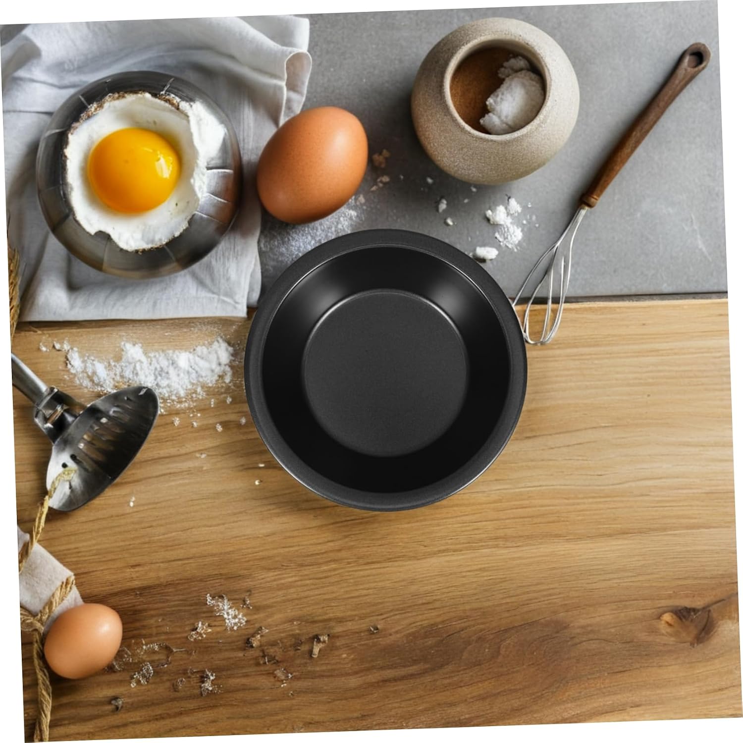 4pcs Mini Pie Pans Set Round Nonstick Baking Molds for Egg Tarts Cheesecakes Cupcakes and Muffins Food-Grade Carbon Steel Dishwasher Safe