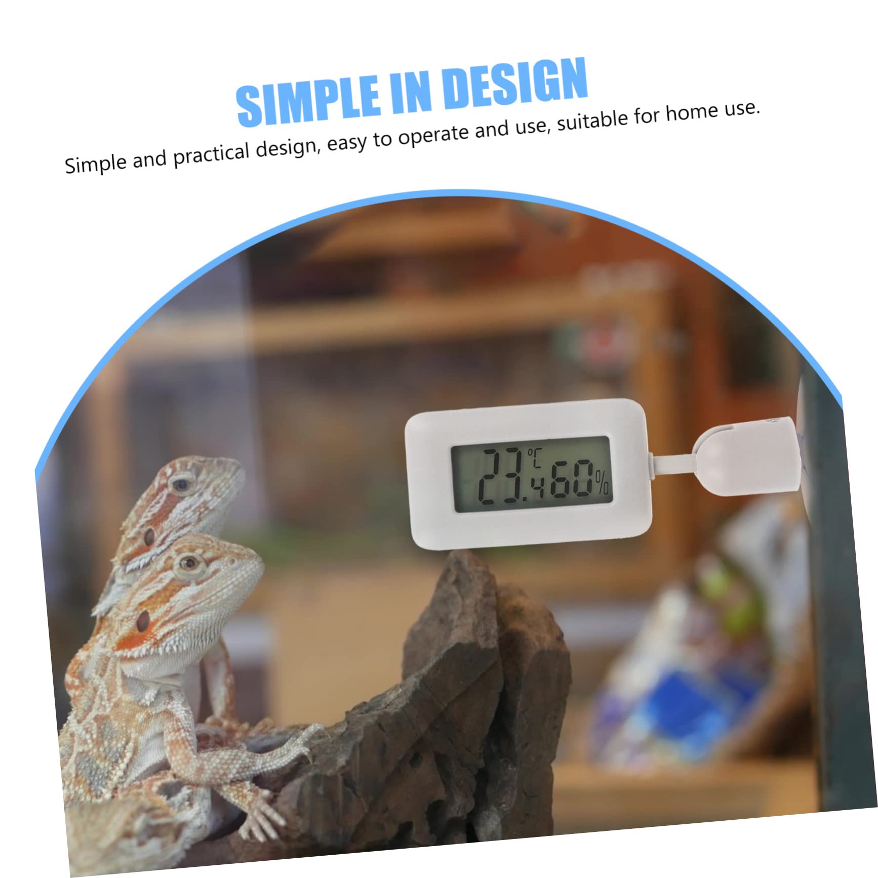 WOONEKY 4stücke Reptile Thermometer Mit Großem Display Und Saugnapf Präziser Temperaturmesser Für Reptilien Und Terrarienanwendungen Installieren Und Platzsparend
