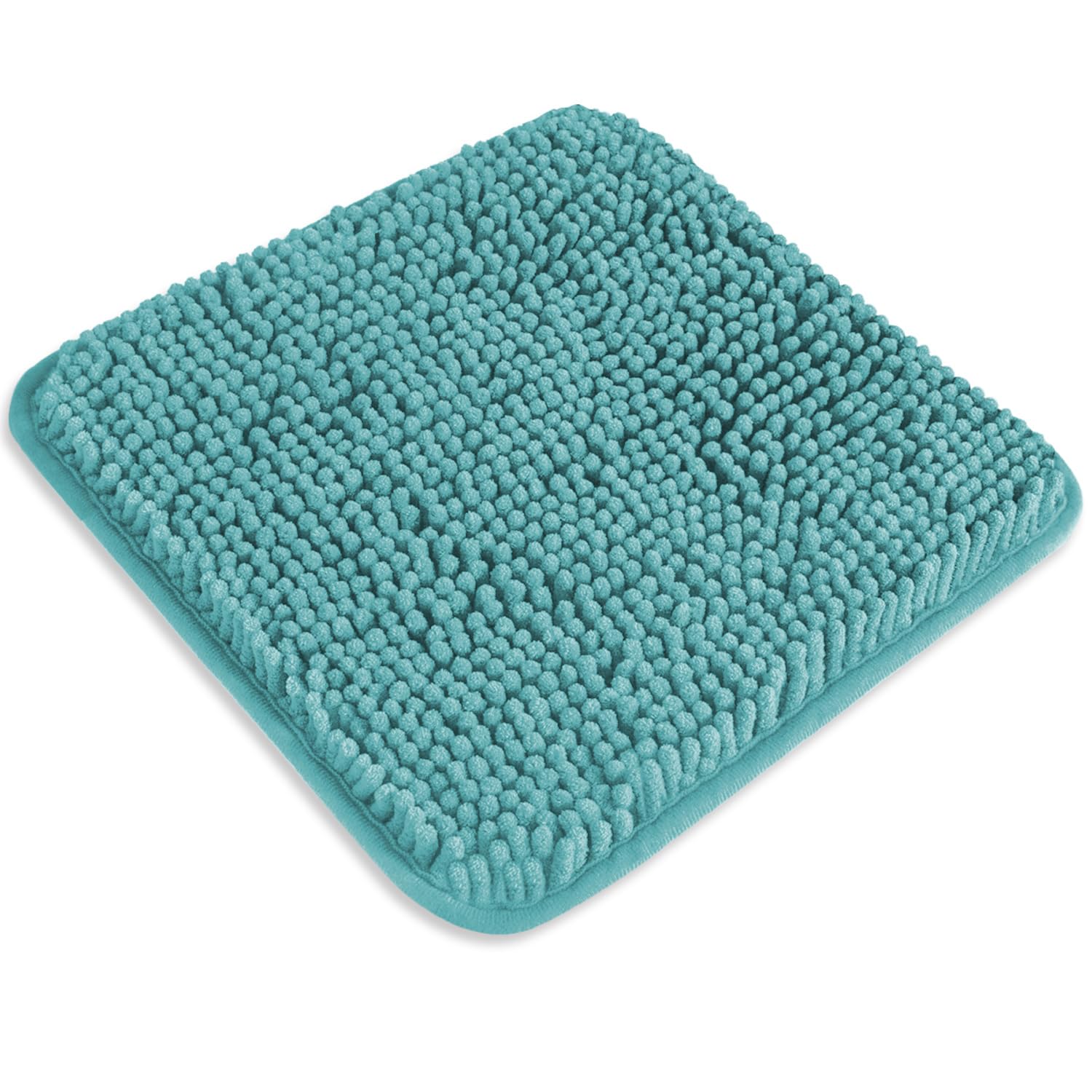 PureSwan Small Bathroom Rug 12"x12" – Washable and Absorbent Bath Mat, Non Slip, Thick Soft Chenille Bath Rugs for Bathroom, Shower, Sink(Teal) — image 1