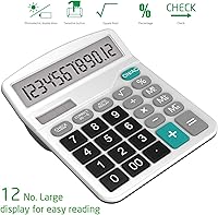 Vista 9 de Calculadora, Splaks - Calculadora de escritorio funcional estándar, batería solar y AA, calculadora electrónica de doble potencia con pantalla 2