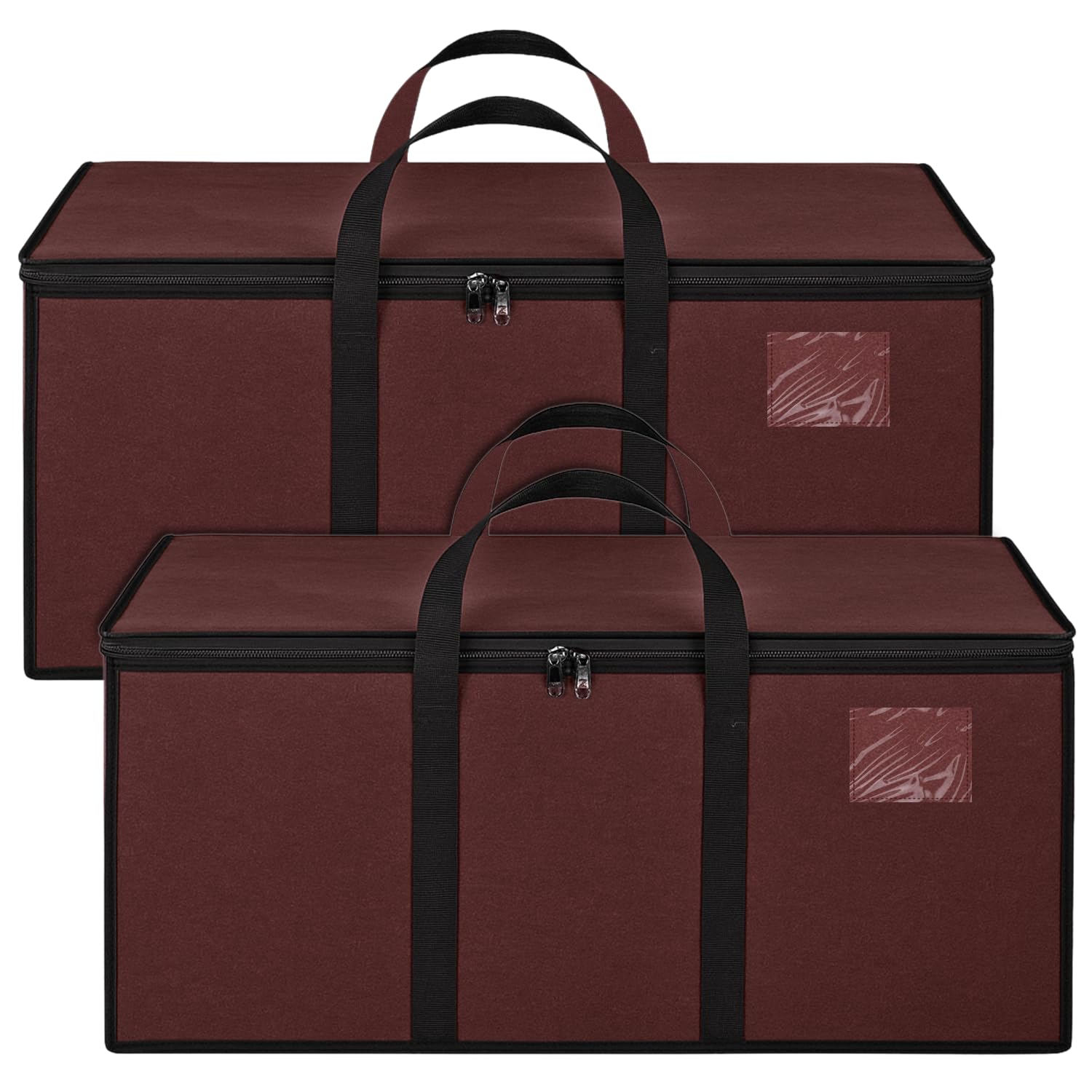 Storite 2 Pack Jumbo Super-Size 81 L Canvas Heavy Duty Storage Bag | for Toys/Stationery/Blankets/Clothes/Moisture Proof Moving Bags MultiPurpose With Strong Handles (87x26x36 cm) Maroon