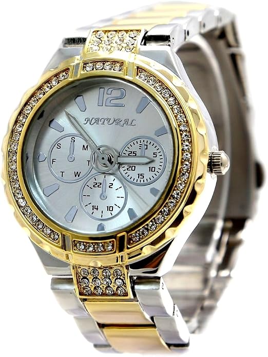 Alexis da donna alla moda grande quadrante oro orologio in acciaio INOX,  lunghezza 36 mm resistente all' acqua orologio per le donne : Amazon.it:  Orologi