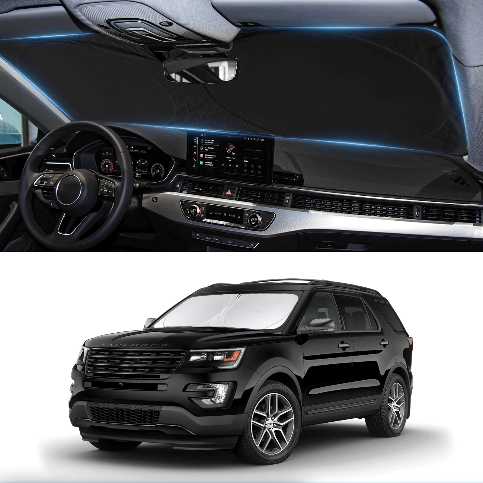 Windshield Sun Shade for Ford Explorer 2011-2017 2018 2019 Sunshade