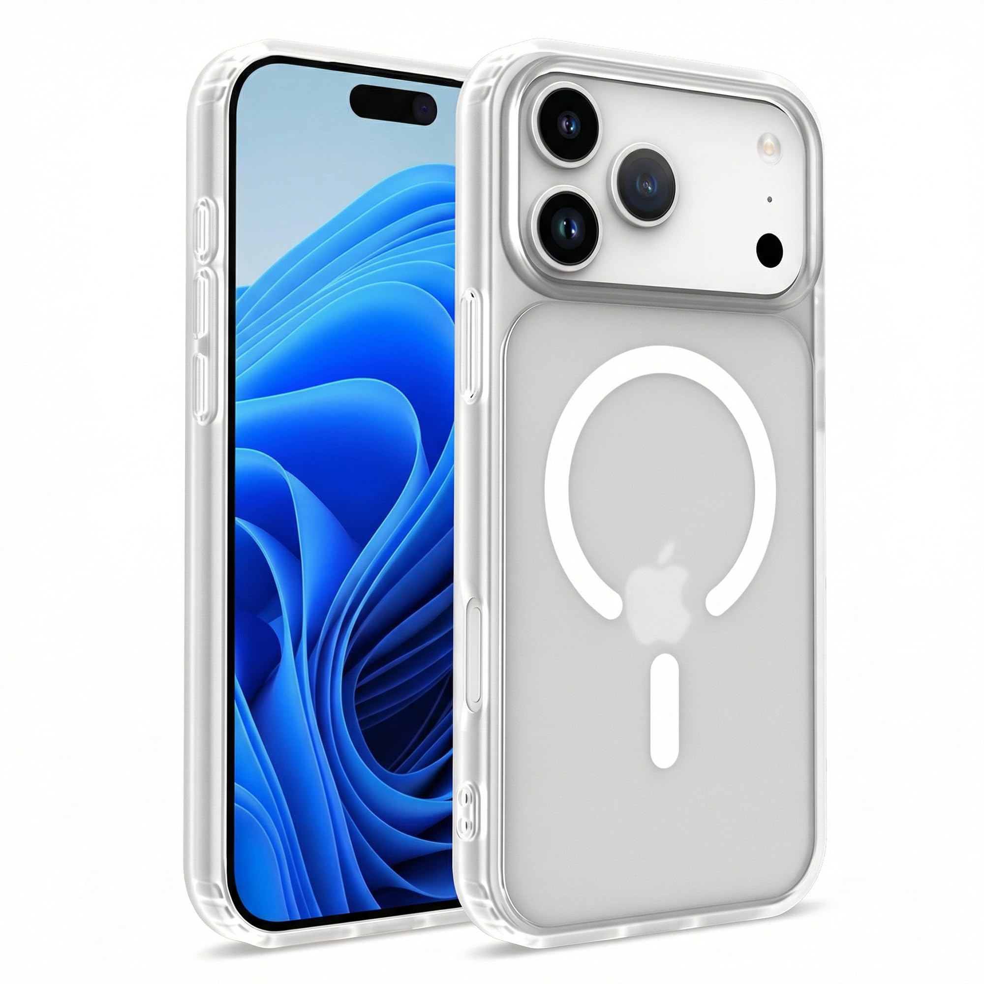 Seaflar For Iphone 17 Pro Case With Magsafe - Full Protection Shockproof Slim Translucent Matte Phone Case For Iphone 17 Pro, Dual-Layer Hybrid (TPU Bumper + Acrylic Back) - White