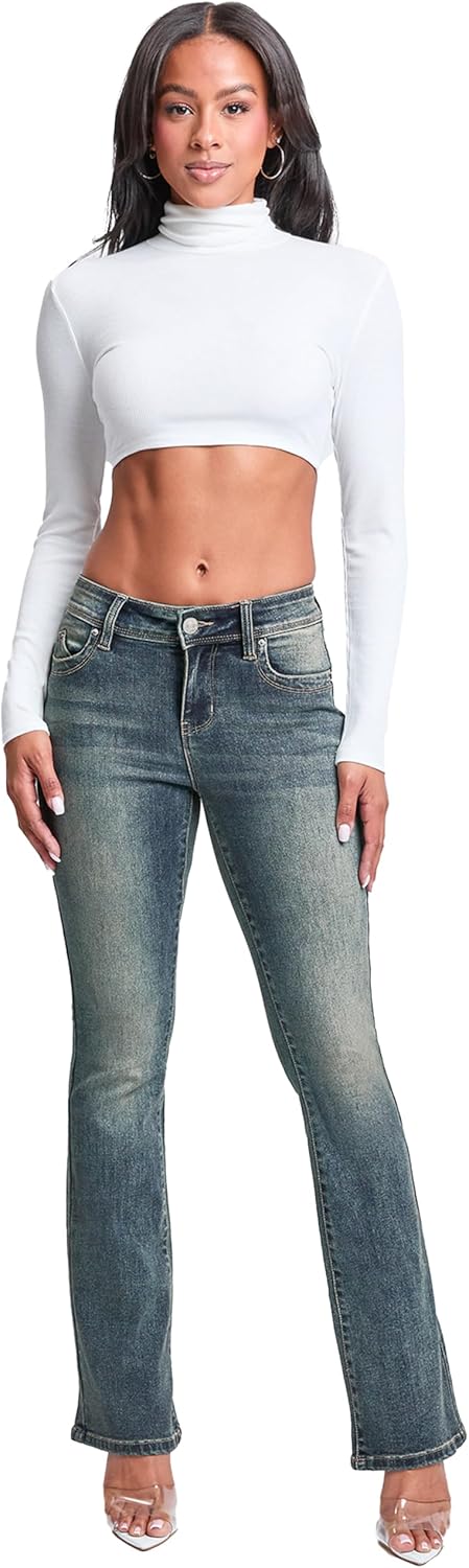 YMI Jeans Women's Wannabettabutt Mid Rise Bootcut Jeans - Image 5