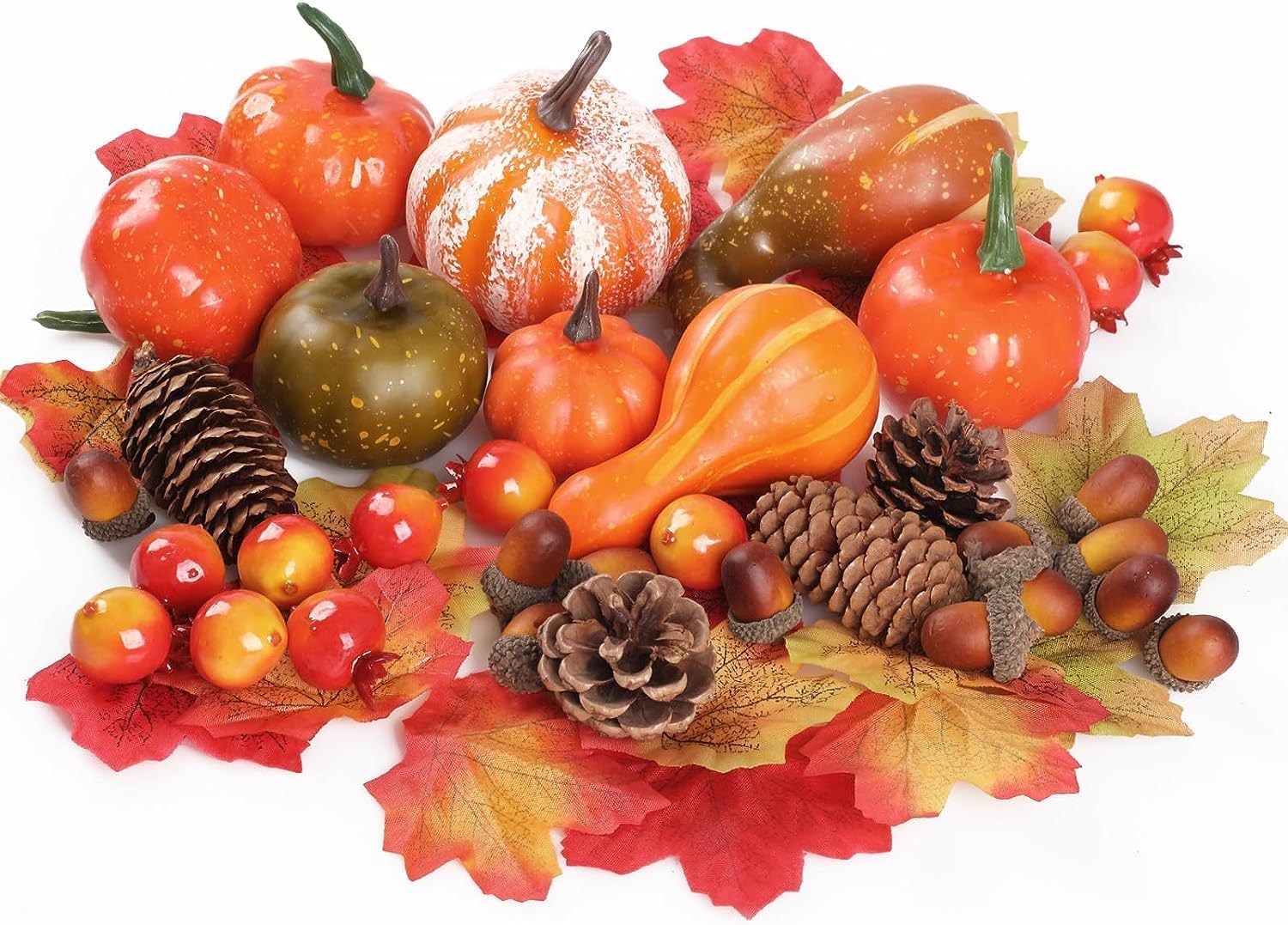 96Pezzi Decorazioni Zucche Autunnali Mini Zucca Autunnale Artificiale