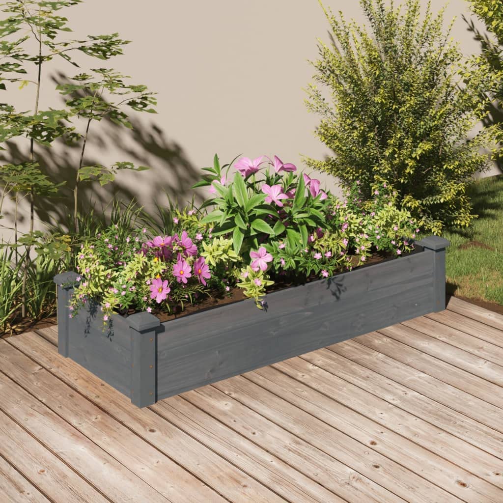 vidaXL Lit surélevé de Jardin Doublure 120x45x25 cm Bois Massif Sapin, lit surélevé, lit de Jardin, lit de légumes, lit de Jardin surélevé