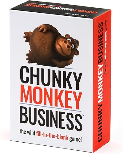 Chunky Monkey Business, divertido juego de adivinanzas de palabras para rellenar en blanco para noches de juegos, diversión familiar y grupos, a