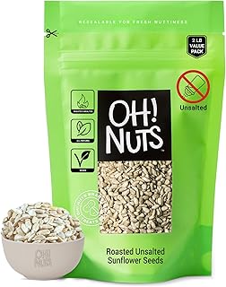 Oh! Nuts Sunflower Seeds No Shell - Roasted Unsalted - 2 lb - Healthy En...