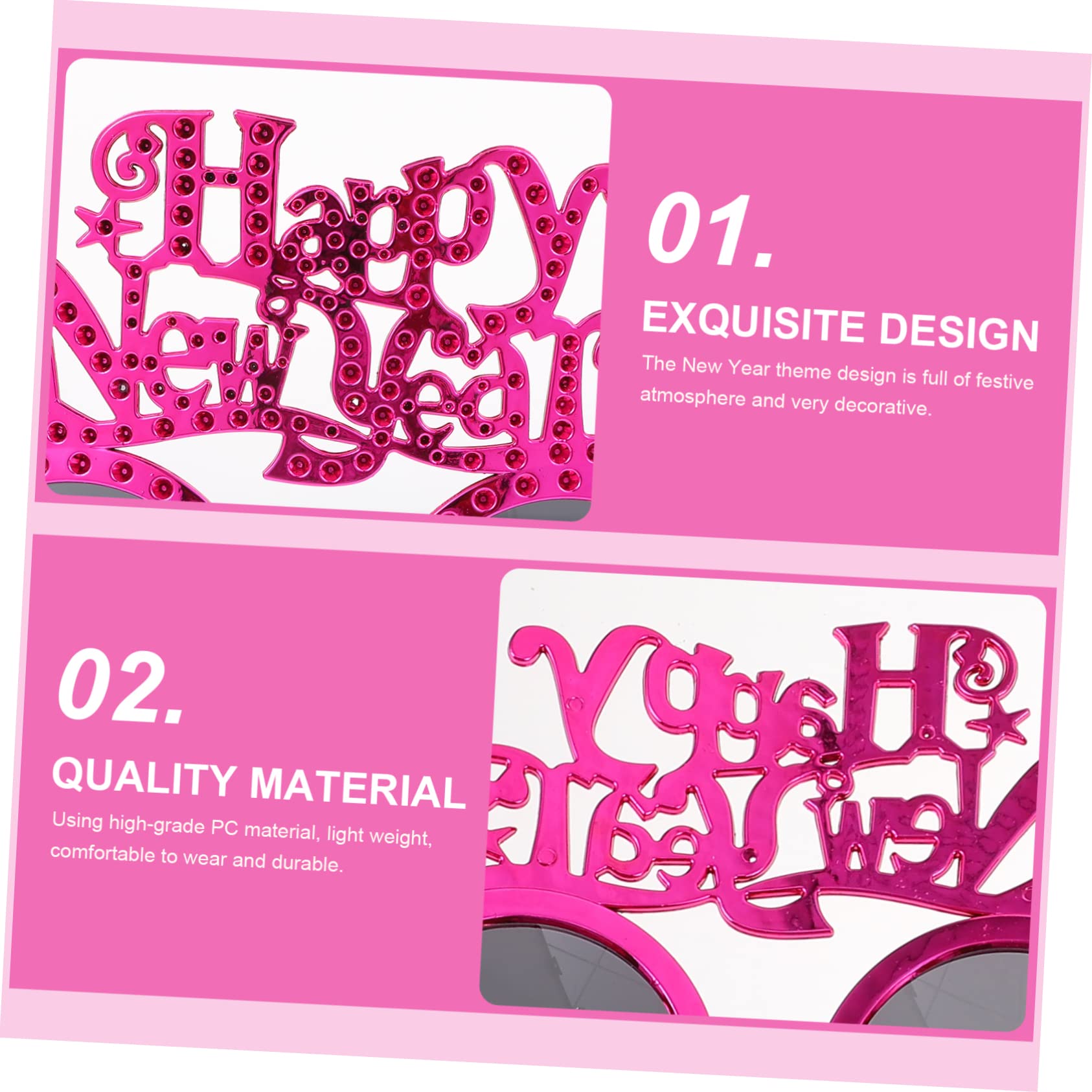 Abaodam 8stücke Neuer Titel Neujahr Partybrillen Lustige Dekorative Brillen Für Silvesterfeiern Leichte Pc Brillen Für Erwachsene Und Bunte Einzigartige Designs Und Mehrfarben