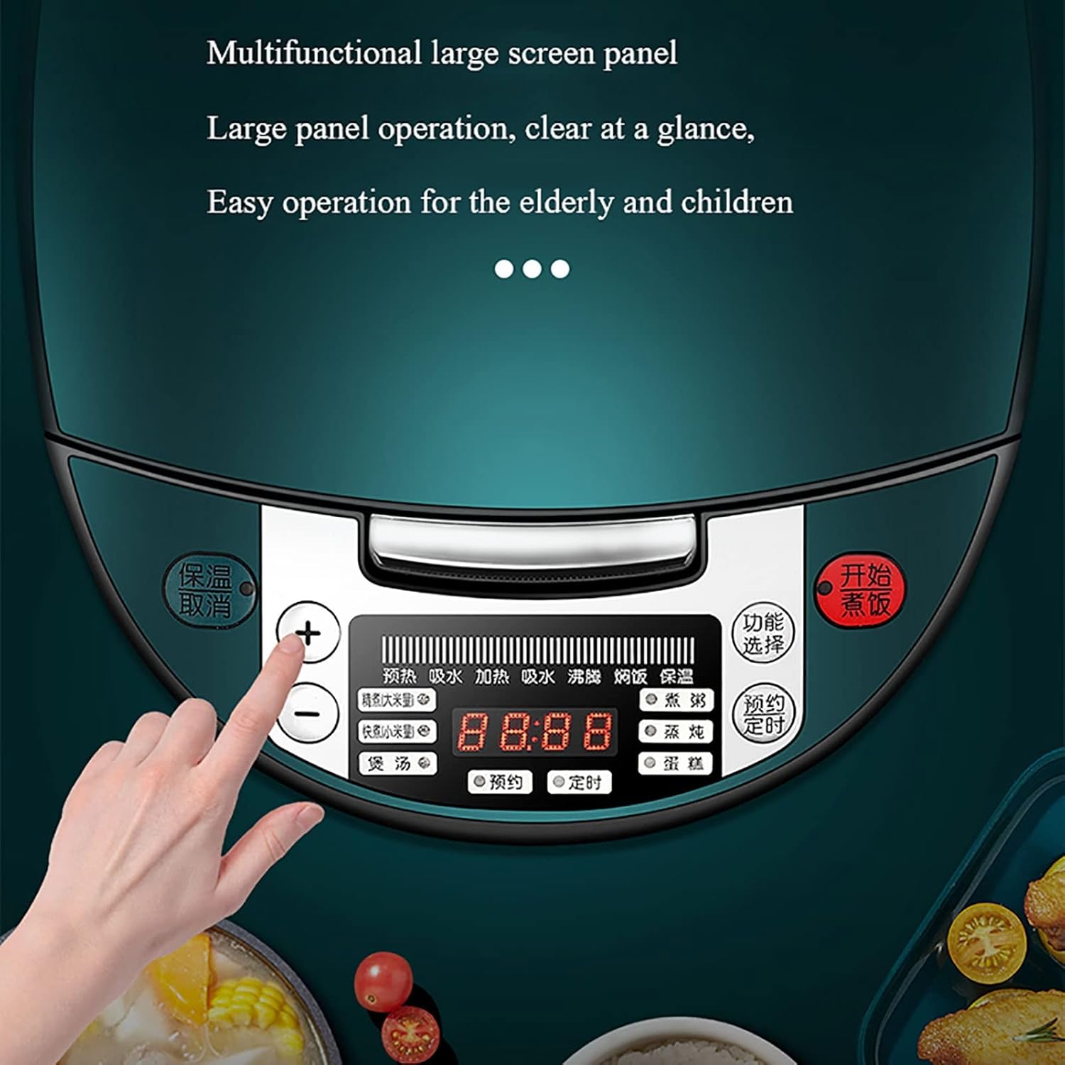 Rice Cooker (3L) Smart Home Multi-Function Rice Cooker, 24H Reservation Rice Cooker, for 1-4 People (Color : B)