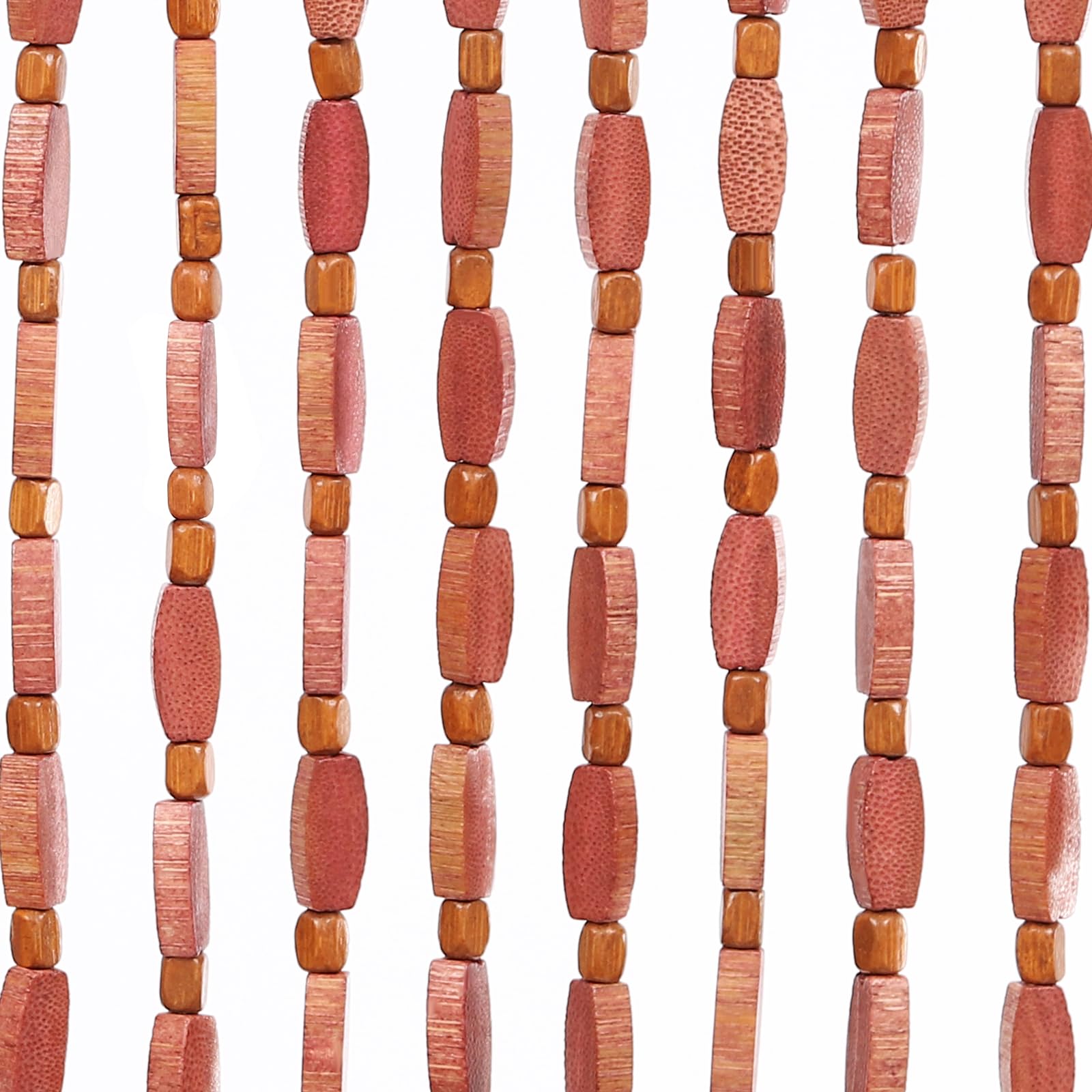 52 Strands Beaded Curtain - Cortinas de bambú para puertas hechas a mano con cuentas de bambú y madera, 200 x 90 cm